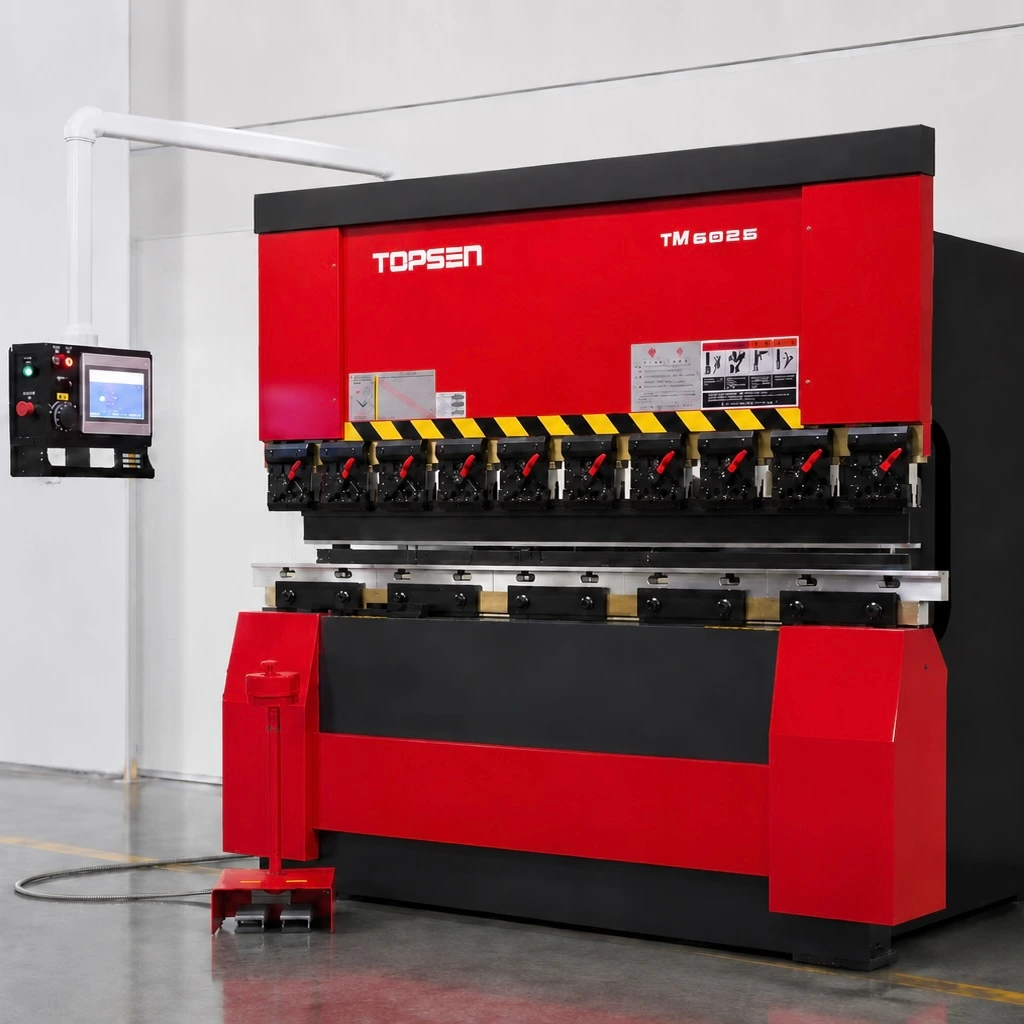 CNC press brake with controller — precision sheet metal bending at WERIX factory