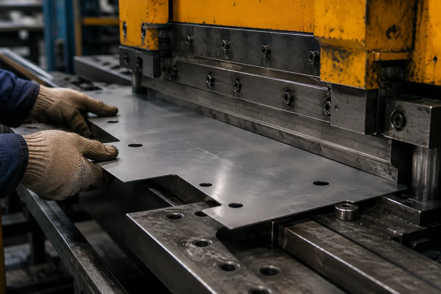 Taglio di precisione di lamiera — taglio CNC a guillotina di acciaio