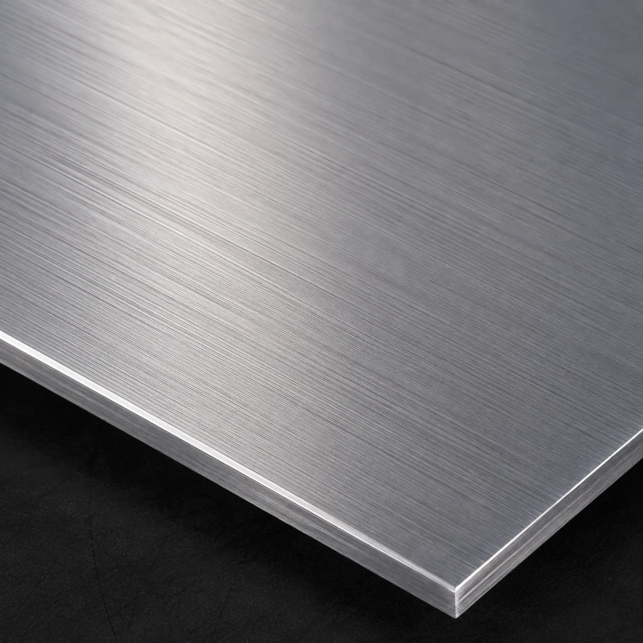 Brushed stainless steel sheet — mechanical satin line finish on SUS304