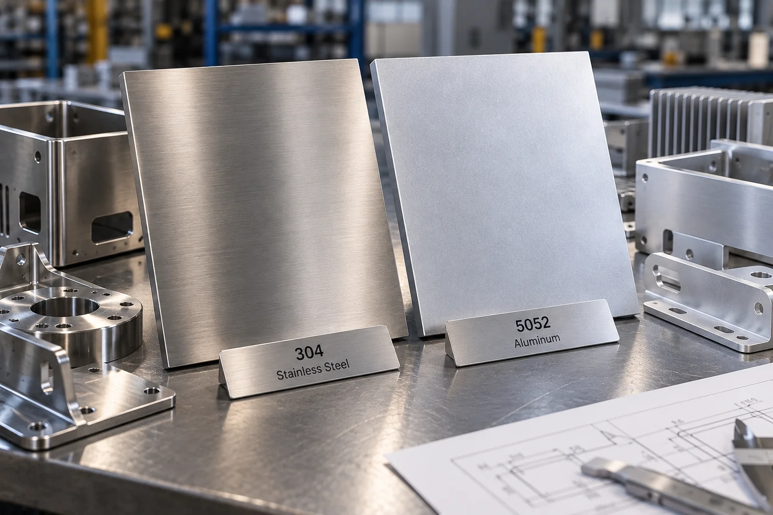 Acero inoxidable 304 frente a aluminio 5052: una comparación completa de materiales para piezas de chapa metálica Acero inoxidable 304 frente a aluminio 5052: una comparación completa de materiales para piezas de chapa metálica