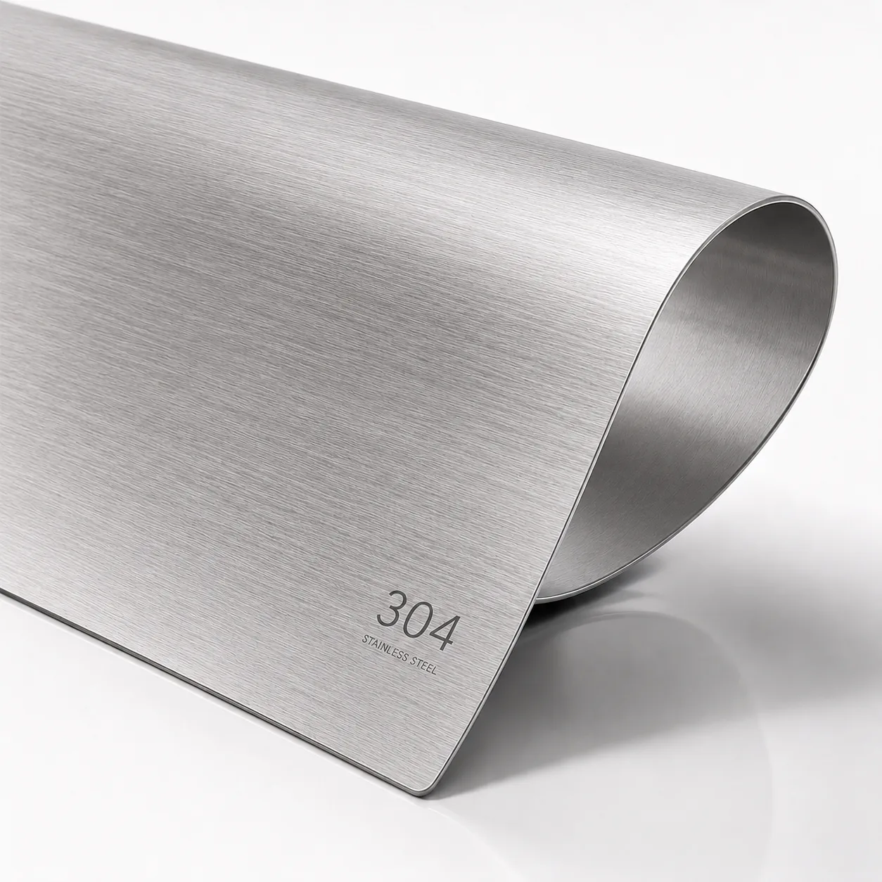 Campione di lamiera di acciaio inox 304 — grado austenitico per pezzi in lamiera resistenti alla corrosione