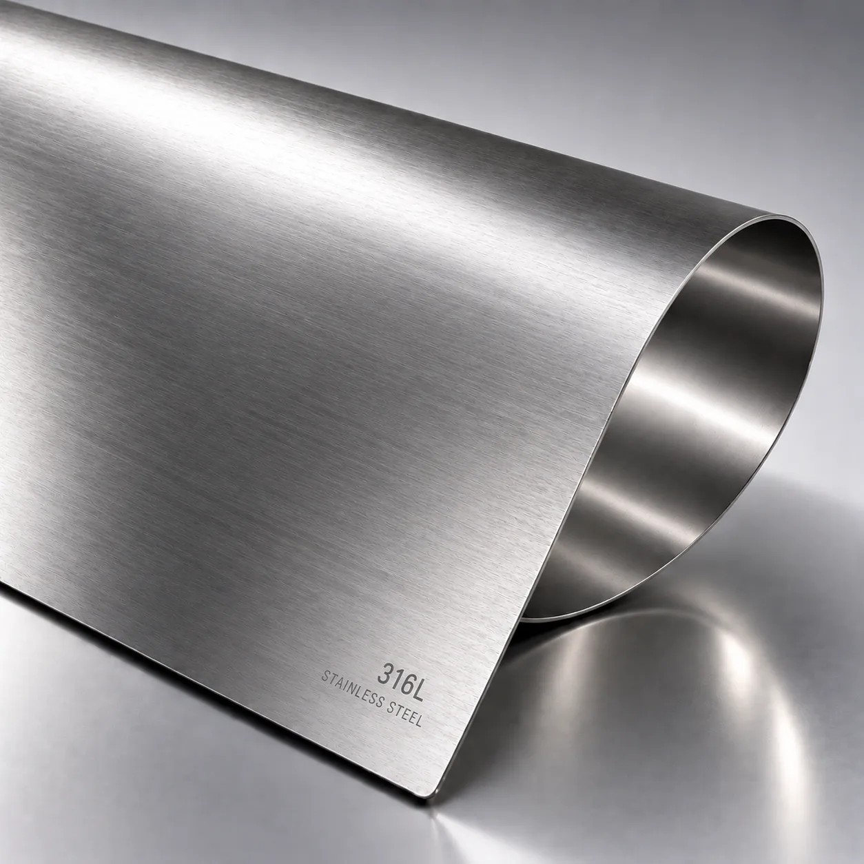 Acero inoxidable 316L (bajo carbono) — high-quality sheet metal material sample for precision fabrication Acero inoxidable 316L (bajo carbono)